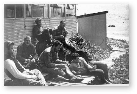 GOUGH 2 (1957): Back (L-R) George Strauss, Brian Hofert, Albert Glass, Tom Thornburn; Front: Lindsay Repetto, Clarrie Godfrey, Pierre Mare' (Leader), Jimmy Downey.