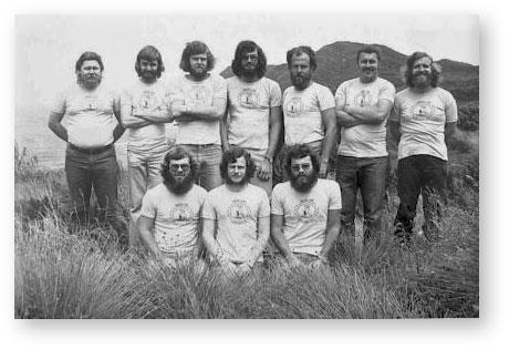 GOUGH 21 (1975-1976): Back (L-R) L. Heinonen, K. Kamfer, G. Luden, G. Wolvaardt, M. Bester, P. Brandt, E.K. Haberer; Front: G. Russouw, D. Keller, W. Winckler.