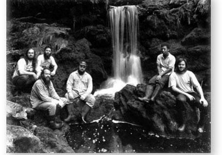 GOUGH 42 (1996-1997): (L-R) Braam Kriel (Senior Meteorologist/Leader), Mark Godbolt (Diesel Mechanic), Jaco Wium (Meteorologist/Deputy Leader), Piet van der Wal (Medic), Peter Lekalakala (Meteorologist), Rico Swanepoel (Radio Technician).