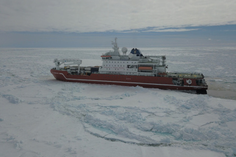 S.A. Agulhas II Breaking Ice