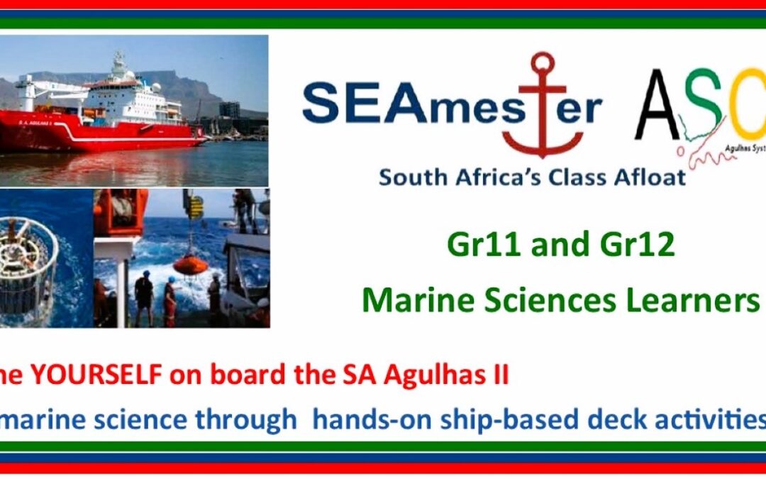 Marine Sciences Learners Applications now open Grade 11 and 12