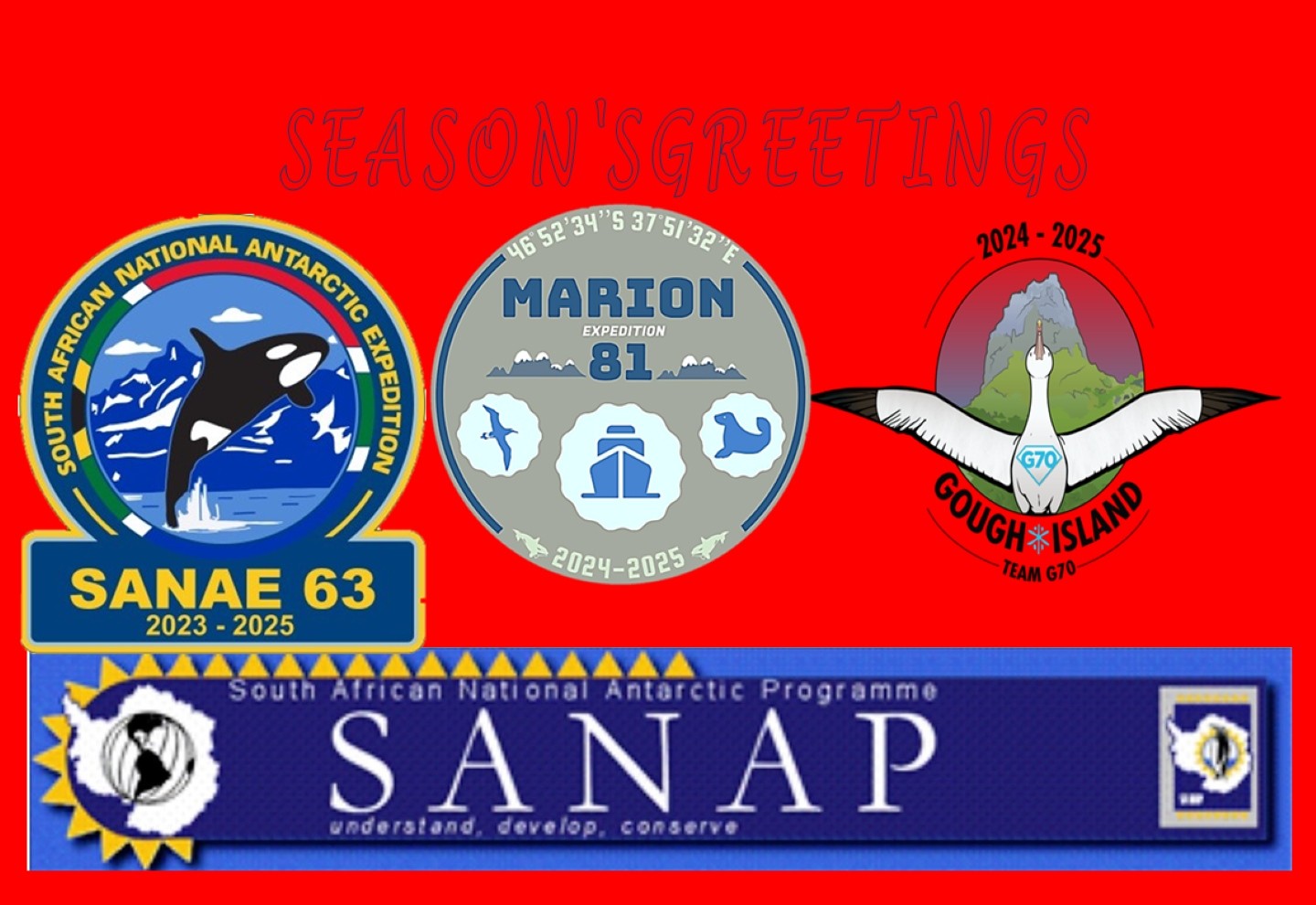Season’s Greetings from the SANAP Overwintering Teams